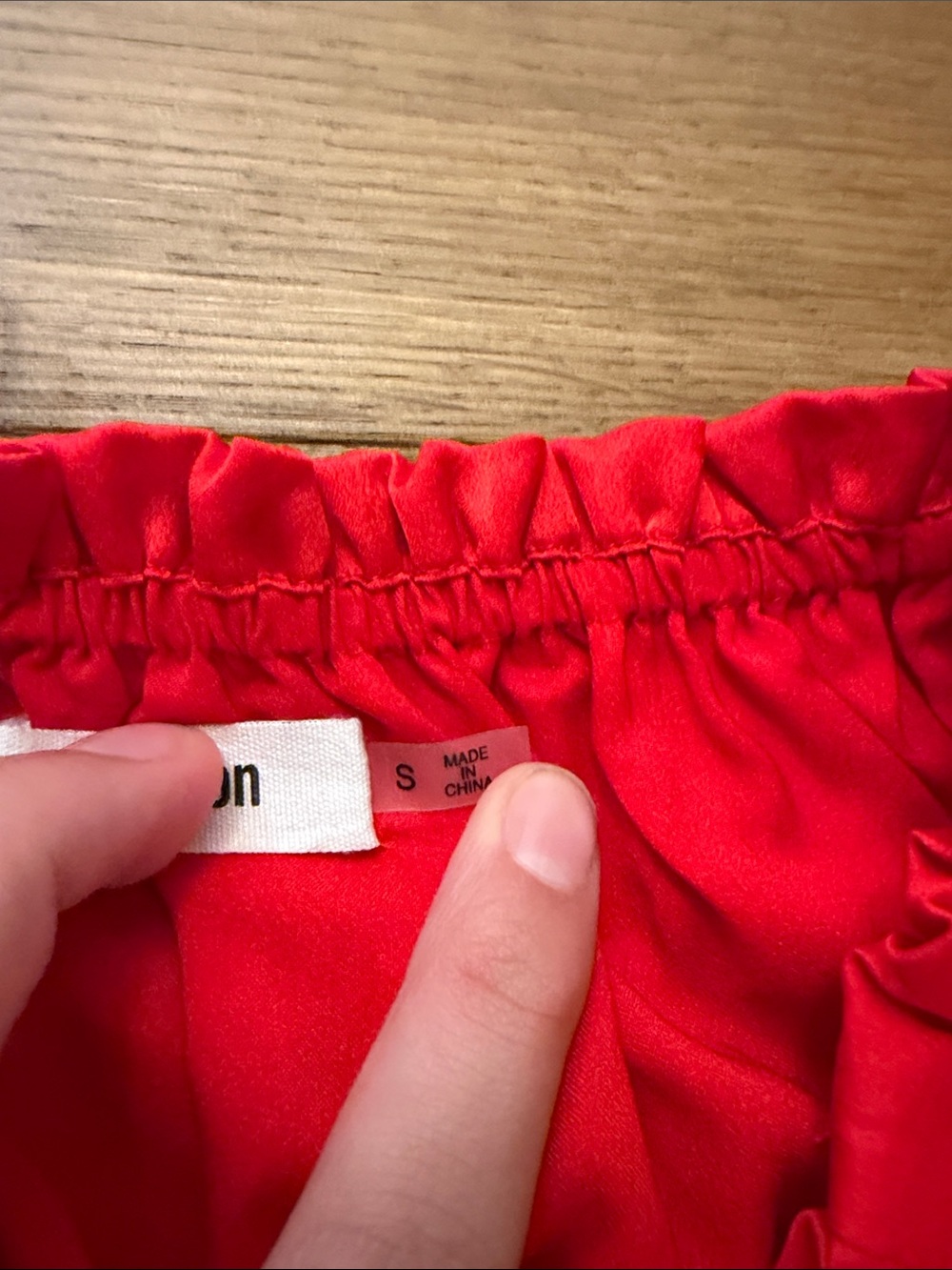 Red Ruffled Strapless Mini Dress - Picture 3 of 5